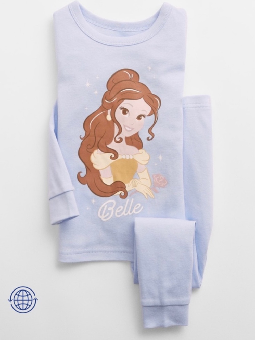 Gap Organic Cotton Disney Belle Purple Kids Pajama Set